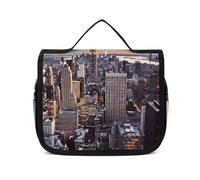 VFKLT Hanging Toiletry Bag New York City Travel Makeup Bag Organizer Waterproof Cosmetic Bag for Women Men, white, 8.9 x 2.8 x 7.3 inch, Hanging Toiletry Bag