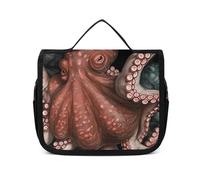 VFKLT Hanging Toiletry Bag Octopus Intertwined Travel Makeup Bag Organizer Waterproof Cosmetic Bag for Women Men, white, 8.9 x 2.8 x 7.3 inch, Hanging Toiletry Bag