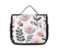 VFKLT Hanging Toiletry Bag Peach Blossoms Travel Makeup Bag Organizer Waterproof Cosmetic Bag for Women Men, white, 8.9 x 2.8 x 7.3 inch, Hanging Toiletry Bag