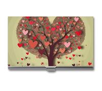 VFKLT Heart Tree Business Card Holder Pocket Slim Portable Metal Business Card Case Business Card Organizer Credit Card Wallet Multi Card Case for Men Women Travel Office, silver, One Size, Casual