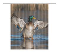 VFKLT Hunting Flying Wild Ducks Printed Bath Curtain Waterproof Shower Curtain with Rustproof Metal Grommet Bathroom Decoration for Luxury Hotel Spa Gym 60x72Inch(152x183cm)