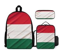 VFKLT Italy Flag Backpack with Lunch Box Pencil Case 3 Piece Set Travel Bag Casual Daypack Laptop Backpack, White, One Size, Travel Backpacks