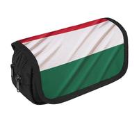 VFKLT Italy Flag Pencil Case Double Layer Pencil Pouch Large Capacity Pencil Bag Double Zipper Portable Pen Case Makeup Bag for Men Women Travel Business Office
