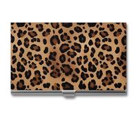 VFKLT Leopard Print Business Card Holder Pocket Slim Portable Metal Business Card Case Business Card Organizer Credit Card Wallet Multi Card Case for Men Women Travel Office, silver, One Size, Casual