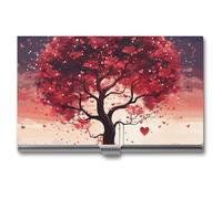 VFKLT Love Tree Business Card Holder Pocket Slim Portable Metal Business Card Case Business Card Organizer Credit Card Wallet Multi Card Case for Men Women Travel Office, silver, One Size, Casual