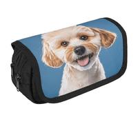 VFKLT Lover Dog Paw Pencil Case Double Layer Pencil Pouch Large Capacity Pencil Bag Double Zipper Portable Pen Case Makeup Bag for Men Women Travel Business Office