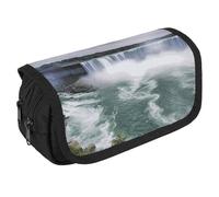 VFKLT Niagara Falls Pencil Case Double Layer Pencil Pouch Large Capacity Pencil Bag Double Zipper Portable Pen Case Makeup Bag for Men Women Travel Business Office