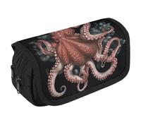 VFKLT Octopus Intertwined Pencil Case Double Layer Pencil Pouch Large Capacity Pencil Bag Double Zipper Portable Pen Case Makeup Bag for Men Women Travel Business Office