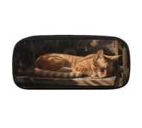 VFKLT Orange Cat Sleeping Pencil Case Portable Pencil Pouch Pen Bag Pencil Bag Makeup Bag Storage Bag Pencil Box Cosmetic Bag for Women Men Office