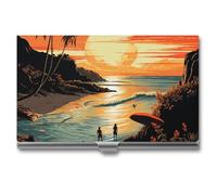 VFKLT Original Poster for Endless Summer Business Card Holder Pocket Slim Portable Metal Business Card Case Business Card Organizer Credit Card Wallet Multi Card Case for Men Women Travel Office,