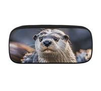 VFKLT Otters Pencil Case Portable Pencil Pouch Pen Bag Pencil Bag Makeup Bag Storage Bag Pencil Box Cosmetic Bag for Women Men Office