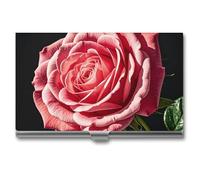 VFKLT Rose Flower of Many Fans Business Card Holder Pocket Slim Portable Metal Business Card Case Business Card Organizer Credit Card Wallet Multi Card Case for Men Women Travel Office, silver, One