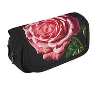 VFKLT Rose Flower of Many Fans Pencil Case Double Layer Pencil Pouch Large Capacity Pencil Bag Double Zipper Portable Pen Case Makeup Bag for Men Women Travel Business Office