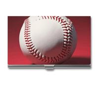 VFKLT Sport Baseball Business Card Holder Pocket Slim Portable Metal Business Card Case Business Card Organizer Credit Card Wallet Multi Card Case for Men Women Travel Office, silver, One Size, Casual
