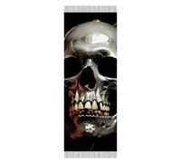 VFKLT Tassel Blanket Scarf, Eerie Scary Skull Printed Winter Women Warm Scarf Long Scarf Cold Weather Thick Blanket Scarfs Shawl Scarf Soft Big Scarf for Women, Eerie Scary Skull, 78.7*27.6 inches