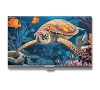 VFKLT Tropical Fish Starfish Business Card Holder Pocket Slim Portable Metal Business Card Case Business Card Organizer Credit Card Wallet Multi Card Case for Men Women Travel Office, silver, One