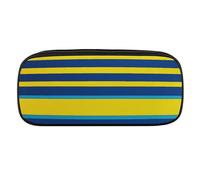 VFKLT Yellow And Blue Stripes Pencil Case Portable Pencil Pouch Pen Bag Pencil Bag Makeup Bag Storage Bag Pencil Box Cosmetic Bag for Women Men Office