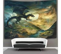 VFKLZCNYR 3D Dragon Printed Wall Blanket Home Decoration Bedding Poster Wall Art Tapestry Wall Hanging Tapestry Soft Polyester for Kids Boys Girls Bedroom Living Room 180cmx230cm