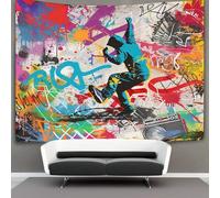 VFKLZCNYR 3D Graffiti Print Wall Blanket Home Decoration Bedding Poster Wall Art Tapestry Tapestries Wall Hanging Soft Polyester for Bedroom Living Room Dorm Home Decorations 70cmx100cm