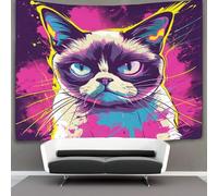 VFKLZCNYR 3D Grumpy Cat Print Wall Blanket Home Decoration Bedding Poster Wall Art Tapestry Tapestries Wall Hanging Soft Polyester for Bedroom Living Room Dorm Decor 180cmx230cm