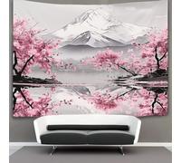 VFKLZCNYR 3D Japanese Cherry Print Wall Blanket Home Decoration Bedding Poster Wall Art Tapestry Wall Hanging Tapestries Soft Polyester for Bedroom Living Room Dorm Decor 130cmx150cm