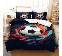 VFKLZCNYR 3D Printed Football Duvet Cover with Pillowcases Bedding Set with Zipper 3pcs Soft Microfiber Quilt Cover Set Single(140x200cm)