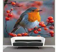 VFKLZCNYR 3D Robin Print Wall Blanket Home Decoration Bedding Poster Wall Art Tapestry Tapestries Wall Hanging Soft Polyester for Living Room Bedroom Dorm Decor 180cmx230cm