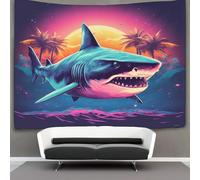 VFKLZCNYR 3D Shark Print Wall Blanket Home Decoration Bedding Poster Wall Art Tapestry Wall Hanging Tapestry Soft Polyester for Bedroom Living Room, Dorm & Room Decor 70cmx100cm