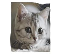 VFKLZCNYR British Shorthair Homeware 3D Design Luxurious Super Soft Warm Fluffy Breathable And Cosy Throws Faux Fur Fleece Sofa And Bed Flannel Blankets 40x50inch(100x130cm)