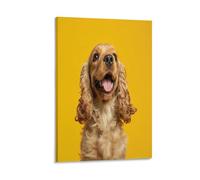 VFKLZCNYR Cocker Spaniel 3D Pictures for Paintings Canvas Wall Art Modern Artwork Home Decor Giclee Framed Stretched Ready to Hang 08x12inch(20x30cm)