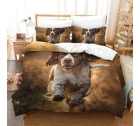 VFKLZCNYR English Springer Spaniel 3D Printing 100% Microfiber Quilt Cover with Zipper Closure Home Bedding Cover Sets for Women & Men’s Child Bedroom, Guestroom Double（200x200cm）