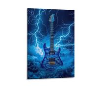 VFKLZCNYR Guitar Canvas Wall Art Abstract Wall Decor Pictures 3D Prints Paintings Poster Artwork for Living Room Home Decoration With Frame 16x24inch(40x60cm)