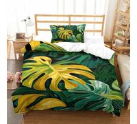 VFKLZCNYR Leaf 3D Printed Duvet Cover Set with Hidden Zipper Bedding Microfiber Comforter Cover with Pillowcase for Kids Boys Adult Easy Care Single（135x200cm）