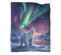 VFKLZCNYR Polar Bear 3D Sherpa Microfiber Warm Cosy Soft Blanket Kids Boys Fleece Flannel Blanket Plush Blanket Fuzzy Blanket for Sofa Bed Couch Baby 40x50inch(100x130cm)