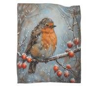 VFKLZCNYR Robin Homeware 3D Design Luxurious Super Soft Warm Fluffy Breathable And Cosy Throws Faux Fur Fleece Sofa And Bed Flannel Blankets 50x60inch(127x152cm)