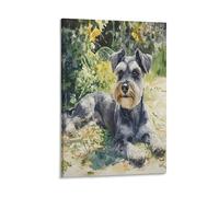 VFKLZCNYR Schnauzer Pictures Classic Street Art Paintings Colorful Graffiti 3D Printing Wall Art Prints Artwork Bedroom Home Decor Framed Ready to Hang Poster And Prints With Frame 12x18inch(30x45cm)