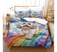 VFKLZCNYR Shih Tzu Duvet Cover Set 3 PCS Hotel Quality Quilt Cover Bed Sets Bed Covers with Pillowcases with Zipper Closure Breathable Stylish Comforter Double（200x200cm）