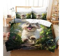 VFKLZCNYR Shih Tzu Duvet Cover Sets 3 PCS Hotel Quality Quilt Cover Bedding Set Bed Covers with Pillowcases with Zipper Closure Ultra Soft Anti Allergic Microfiber King(220x240cm)