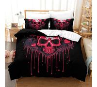 VFKLZCNYR Skull 3D Printed Duvet Cover Set with Hidden Zipper Bedding Microfiber Comforter Cover with Pillowcase for Kids Boys Adult Easy Care Double（200x200cm）