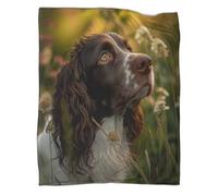 VFKLZCNYR Springer Spaniel 3D Printed Flannel Blanket Sherpa Fleece Throw Blanket Breathable Cosy Soft Warm Fluffy Blanket for Bed Couch Sofa for Kids Teens Adult 40x50inch(100x130cm)