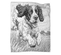 VFKLZCNYR Springer Spaniel Cosy Soft Warm Blanket Throw Kids Adult Bedding 3D Print Boys Plush Sherpa Fleece Bed Microfiber Flannel Blanket Couch Sofa Blanket Throw 80x90inch(200x230cm)