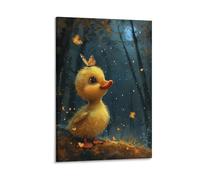 VFKLZCNYR Yellow Duck 3D Modern Stretched And Framed Artwork Canvas Prints Pictures Paintings on Canvas Wall Art Artwork for Living Room Bedroom Home Decorations 20x30inch(50x75cm)