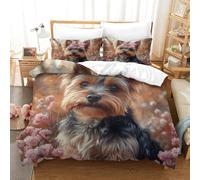 VFKLZCNYR Yorkshire Terrier Duvet Cover 3 PCS Hotel Quality Quilt Cover Bedding Bed Covers with Pillowcases with Zipper Closure Ultra Soft Anti Allergic Microfiber King（220x240cm）