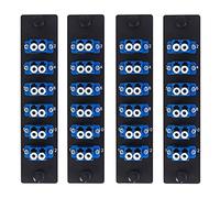VFLTOOL 4PCS 6 Duplex LC Adapters LGX Footprint Fiber Patch Panel Loaded 12 Fiber Ports Couplers Enclosure - LC UPC Blue Compatible with SingleMode Multimode|1.25G/10GB OS1-2/OM1-3