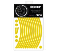VFLUO CIRCULAR™, motorcycle retro reflective wheel stripes kit (1 wheel), 3M Technology™, 10 mm width, Yellow