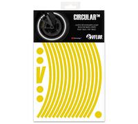 VFLUO CIRCULAR™, motorcycle retro reflective wheel stripes kit (1 wheel), 3M Technology™, 7 mm width, Yellow