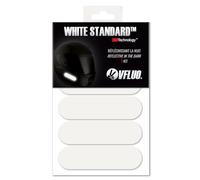 VFLUO COLORS STANDARD, retro reflective 4 stickers kit for motorcycle helmets, 3M Technology, White