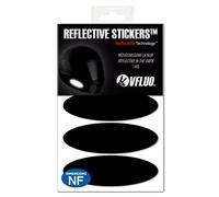 VFLUO - Kit 4 Retro Reflective Oval Stripes Stickers for Mortorcyle Helmet - Stickers Approved to FR Dimension - High Visibility, 3M Technology™ - Discreet and design - Maximum Grip - Set of 4