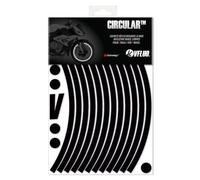 VFLUO - Motorcycle Reflective Wheel Stripes kit, 1 Wheel Rim Stickers Pack, 3M Technology™ - High lateral Visibility, Discreet and Design, Easy Installation