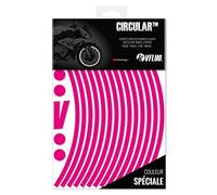 VFLUO - Motorcycle Reflective Wheel Stripes kit, 1 Wheel Rim Stickers Pack, 3M Technology™ - High lateral Visibility, Discreet and Design, Easy Installation